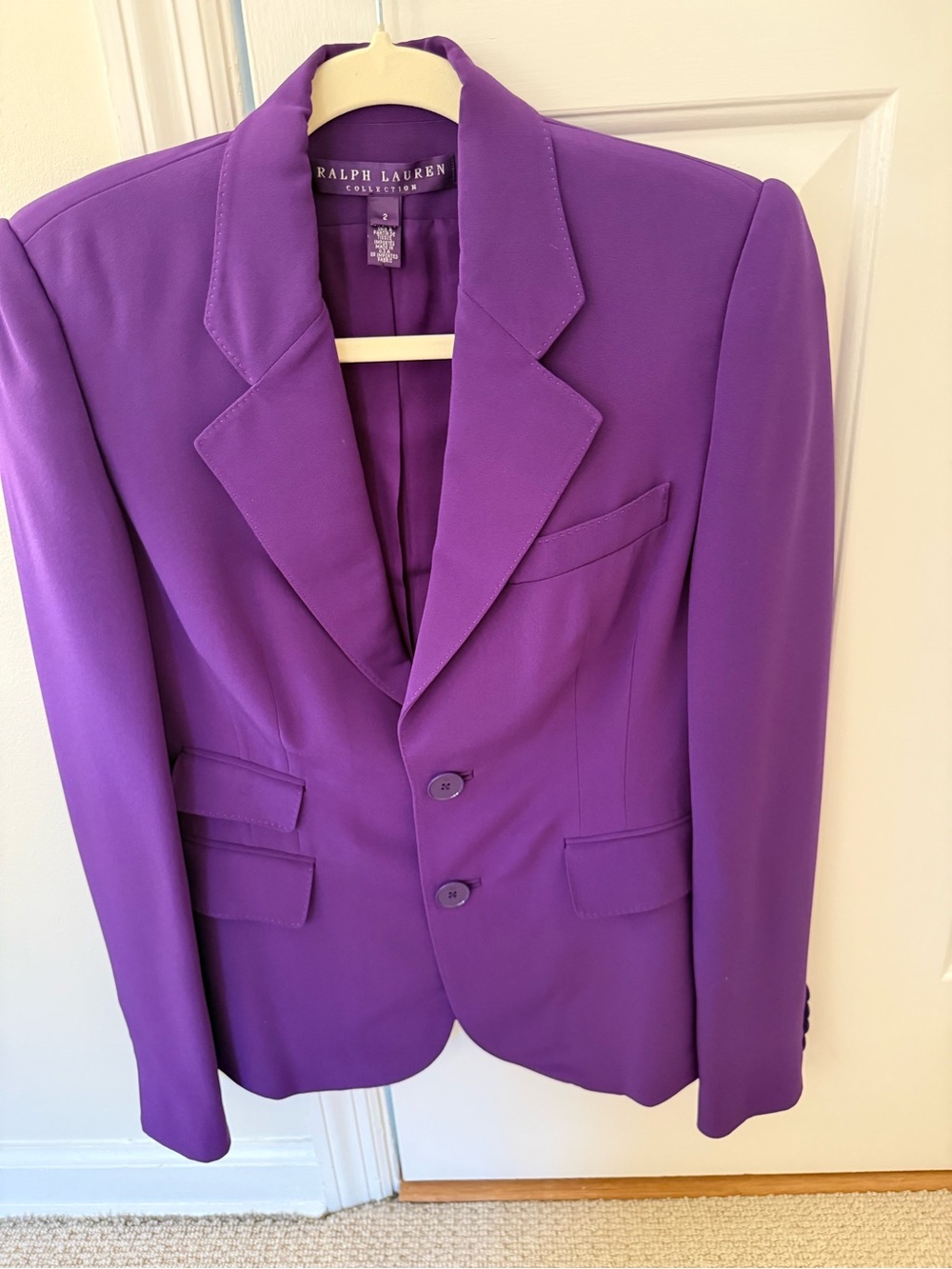 Ralph Lauren Purple Women's Blazer - Structured Notch Lapel